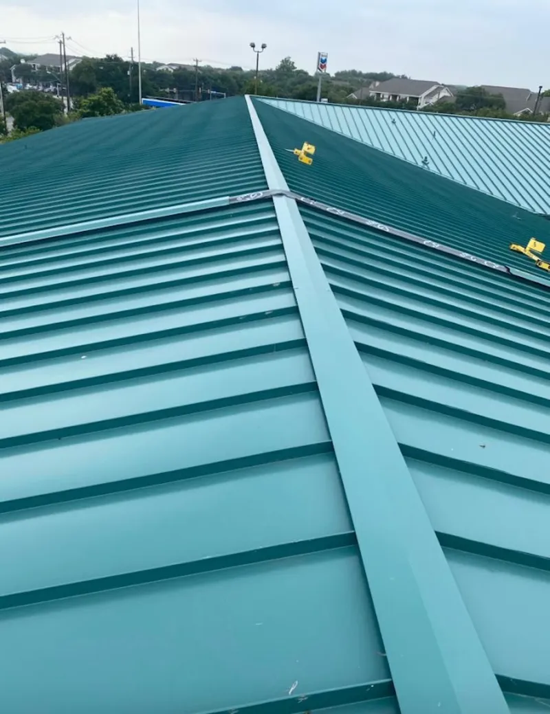 Green commercial metal roof ridge and valley for Metal Roof Repair in Hatfield